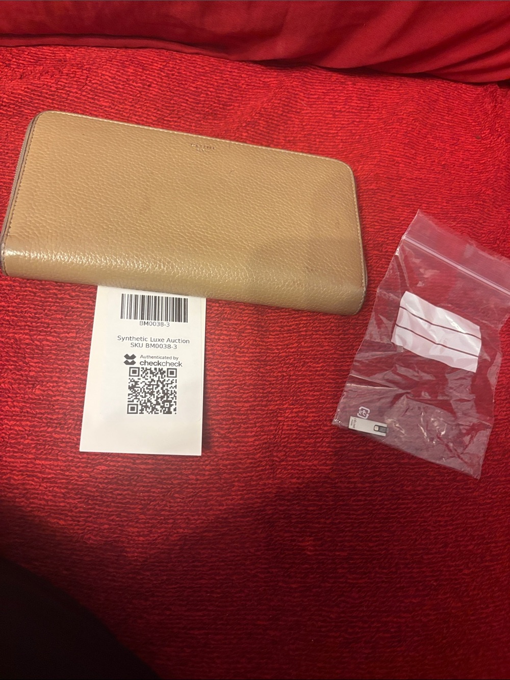 Celine Beige Zip-Around Leather Wallet with COA zipper needs fixing